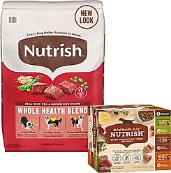 Rachael Ray Nutrish Real Beef, Pea, & Brown Rice Dry Food + Variety Pack Wet Dog Food