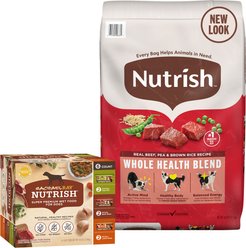 Rachael Ray Nutrish Real Beef, Pea, & Brown Rice Recipe Dry Food + Variety Pack Wet Dog Food