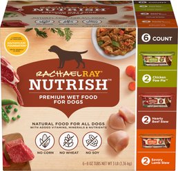 Rachael Ray Nutrish Savory Favorites Variety Pack Wet Dog Food, 8-oz tub, case of 6