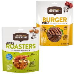 Rachael Ray Nutrish Savory Roasters Roasted Chicken + Burger Bites, Beef Burger with Bison Dog Treats, 12-oz bag slide 1 of 9