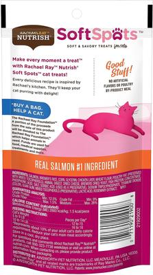 Show full view: Rachael Ray Nutrish Soft Spots Salmon Soft & Savory Cat Treats, 2.5-oz pouch, 2.5-oz pouch, bundle of 2 slide 3 of 6