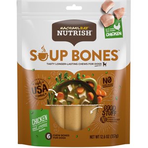 Nutrish Soup Bones Premium Chicken & Veggies Flavor Dog Chews, 12.6-oz bag (Rachael Ray)