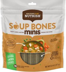 Rachael Ray Nutrish Soup Bones Minis with Real Chicken & Veggies Chews Dog Treats, 16 count