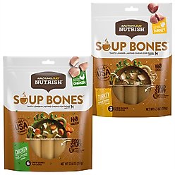 Rachael Ray Nutrish Soup Bones Turkey & Rice Flavor + Chicken & Veggies Flavor Dog Treats