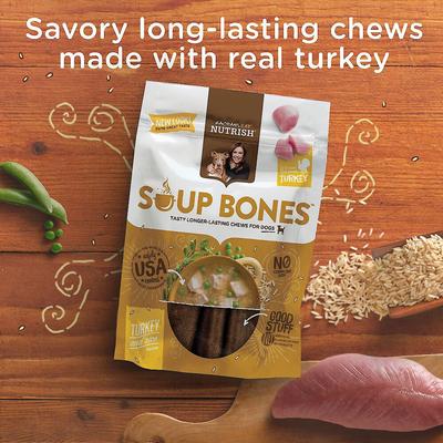 Show full view: Rachael Ray Nutrish Turkey & Rice Flavor Soup Bones Dog Treats, 12.6-oz bundle slide 5 of 10