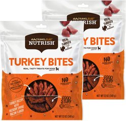 Rachael Ray Nutrish Turkey Bites Hickory Smoke Bacon Recipe Grain-Free Dog Treats, 24-oz bundle