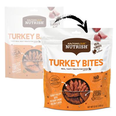 Show full view: Rachael Ray Nutrish Turkey Bites Hickory Smoke Bacon Recipe Grain-Free Dog Treats, 24-oz bundle slide 3 of 12