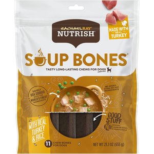 Rachael Ray Nutrish Turkey & Rice Flavor Soup Bones Dog Treats, 23.1-oz bag