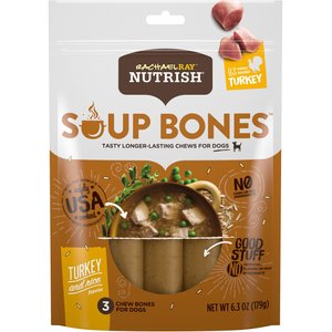 Rachael Ray Nutrish Turkey & Rice Flavor Soup Bones Dog Treats, 6.3-oz bag