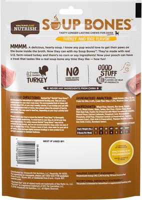 Show full view: Rachael Ray Nutrish Turkey & Rice Flavor Soup Bones Dog Treats, 6.3-oz bag slide 3 of 11