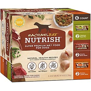 Rachael Ray Nutrish Variety Pack Wet Dog Food, 8-oz tub, case of 6
