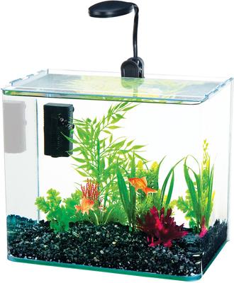 Show full view: Radius Curved Corner Glass Aquarium Kit, Black, 3.4 gal slide 1 of 3
