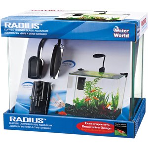 Radius Curved Corner Glass Aquarium Kit, Black, 3.4 gal