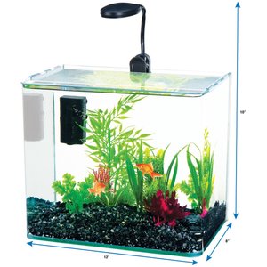 Radius Curved Corner Glass Aquarium Kit, Black, 3.4 gal