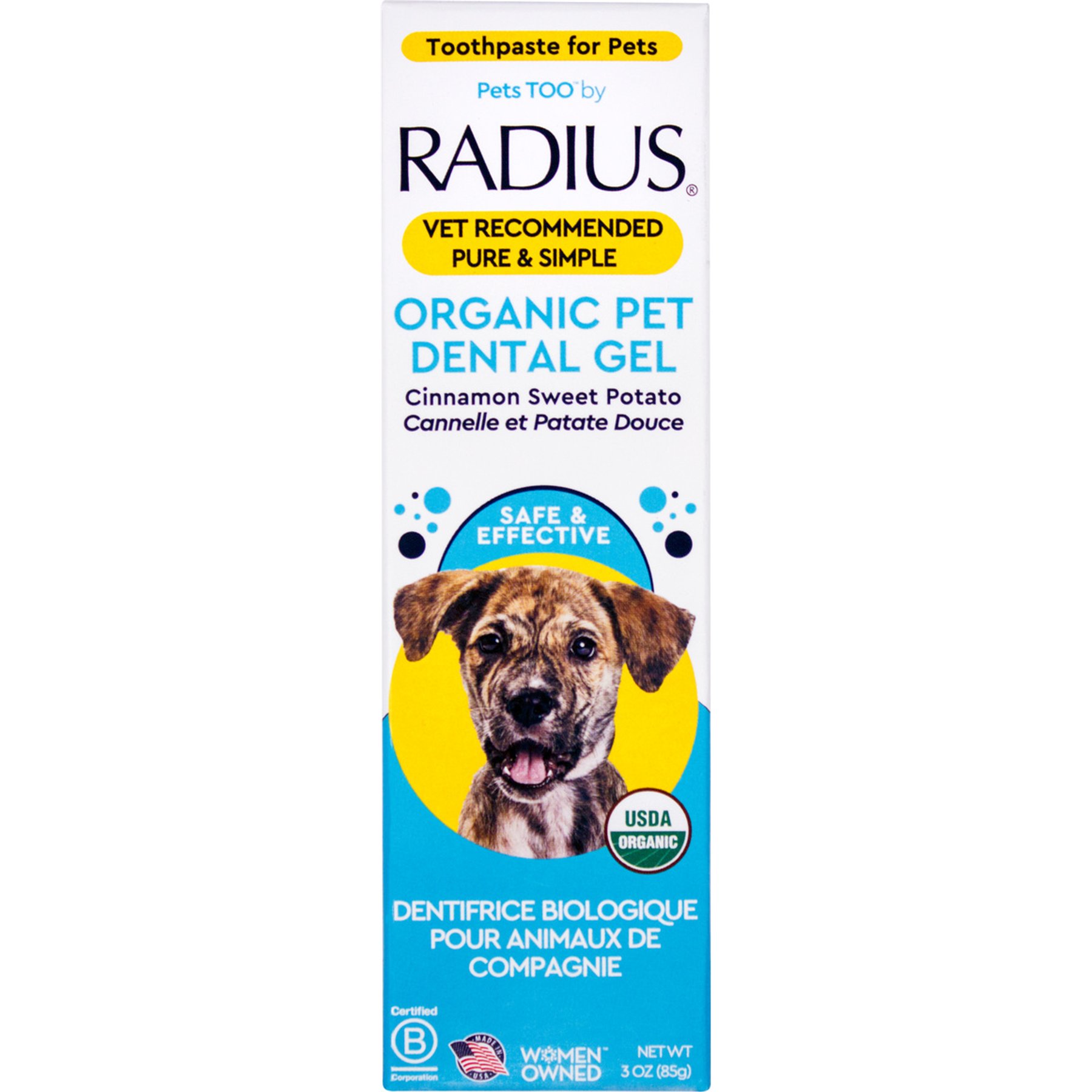 RADIUS USDA Organic Dog Toothpaste, 3-oz bottle