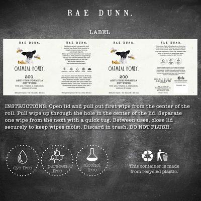 Show full view: Rae Dunn Anti-Itch Formula Cannister Dog Wipes, 200 count, 2 pack slide 2 of 8