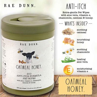 Show full view: Rae Dunn Anti-Itch Formula Cannister Dog Wipes, 200 count, 2 pack slide 3 of 8