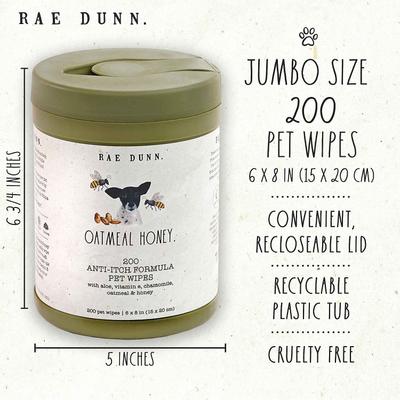 Show full view: Rae Dunn Anti-Itch Formula Cannister Dog Wipes, 200 count, 2 pack slide 4 of 8