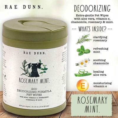 Show full view: Rae Dunn Deodorizing Formula Cannister Dog Wipes, 200 count, 2 pack slide 3 of 8