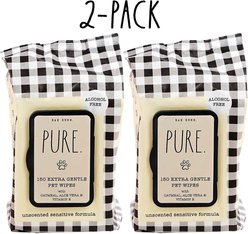 Rae Dunn PURE. Unscented Dog Wipes, 150 count, 2 pack