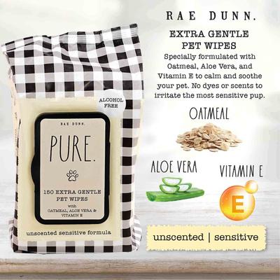 Show full view: Rae Dunn PURE. Unscented Dog Wipes, 150 count, 2 pack slide 3 of 6