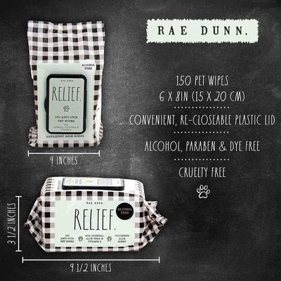 Show full view: Rae Dunn RELIEF. Anti-Itch Dog Wipes, 150 count, 2 pack slide 5 of 8