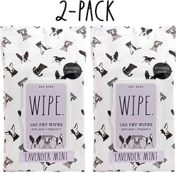 Rae Dunn WIPE. Aloe & Vitamin E Lavender Mint Scent Dog Wipes, 150 count, 2 pack