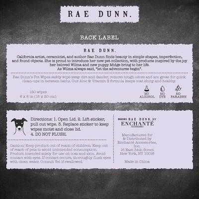 Show full view: Rae Dunn WIPE. Aloe & Vitamin E Lavender Mint Scent Dog Wipes, 150 count, 2 pack slide 3 of 8