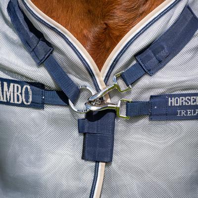 Show full view: Rambo Protector Horse Fly Sheet, Silver/Navy, 72-in slide 2 of 5