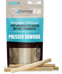 Raw Paws 10-inch Compressed Rawhide Stick Dog Chew Treats, 5 count