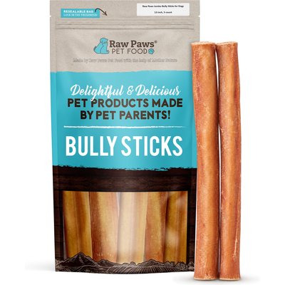 Raw Paws Raw Paws 12-inch Jumbo Bully Sticks Dog Chew Treats, 5 count