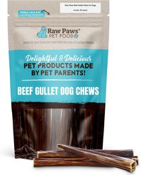 Raw Paws 6-inch Beef Gullet Natural Dog Chew Treats, 40 count