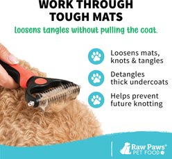 Raw Paws Dual-Sided Undercoat Rake & Dematting Tool for Dogs & Cats slide 2 of 7