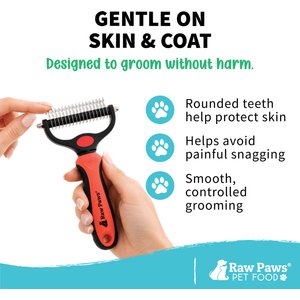 Raw Paws Dual-Sided Undercoat Rake & Dematting Tool for Dogs & Cats