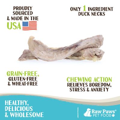 Show full view: Raw Paws Freeze-Dried Duck Neck Raw Dog Chew, 5-oz bag slide 3 of 7