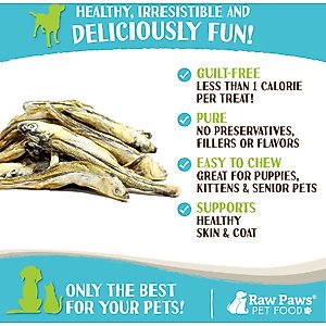 Raw Paws Freeze-Dried Smelt Minnows Raw Dog & Cat Treats, 2-oz bag