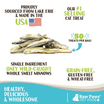 Show full view: Raw Paws Freeze-Dried Smelt Minnows Raw Dog & Cat Treats, 2-oz bag slide 3 of 8