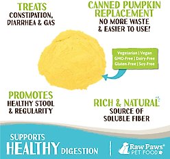 Raw Paws Organic Pumpkin Powder Grain-Free Daily Supplement for Dogs & Cats, 8-oz bag slide 2 of 6