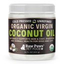 Raw Paws Organic Virgin Coconut Oil for Dogs & Cats, Skin & Coat Support Supplement, 16-oz jar