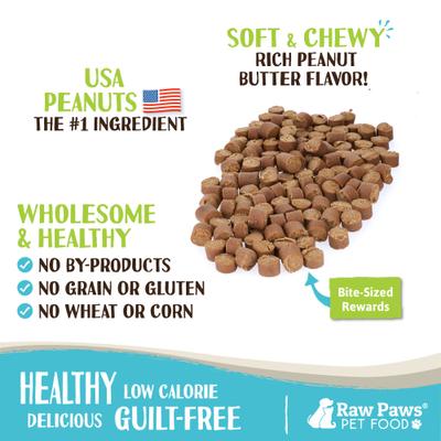 Show full view: Raw Paws Peanut Butter Chicken-Free Adult Soft & Chewy Training Dog Treats, 6-oz bag slide 3 of 7