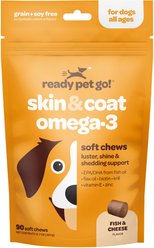 Ready Pet Go Skin & Coat Omega-3 Dog Supplement, 90 Count