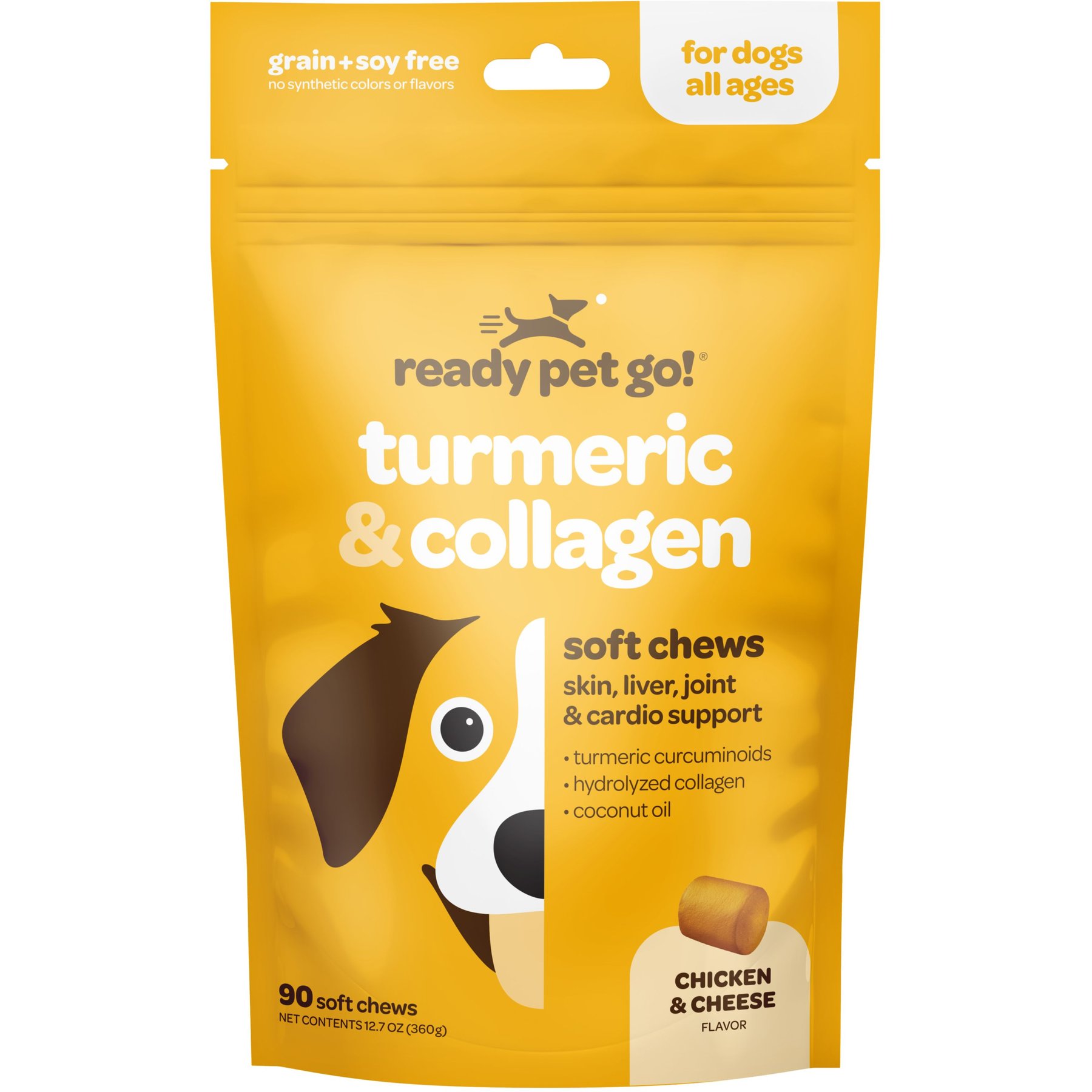 Ready Pet Go Turmeric & Collagen Dog Supplement, 90 Count