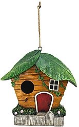 Red Carpet Studios Leaves Bird House, Brown & Green, 8-in