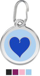Red Dingo 2 Toned Heart Stainless Steel Personalized Dog & Cat ID Tag, Blue, Small
