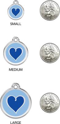 Show full view: Red Dingo 2 Toned Heart Stainless Steel Personalized Dog & Cat ID Tag, Blue, Small slide 6 of 7