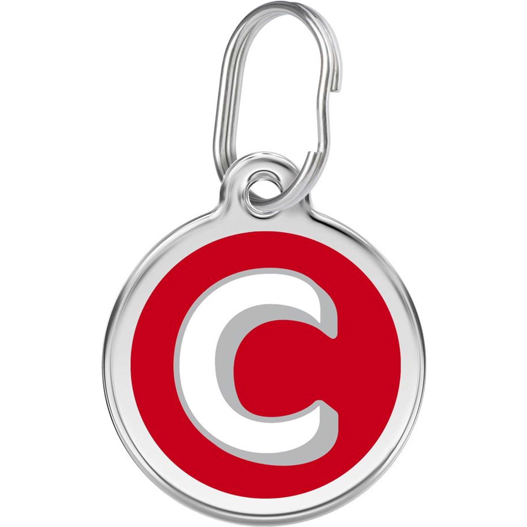Red Dingo Alphabet Stainless Steel Personalized Dog & Cat ID Tag, Letter C, Large