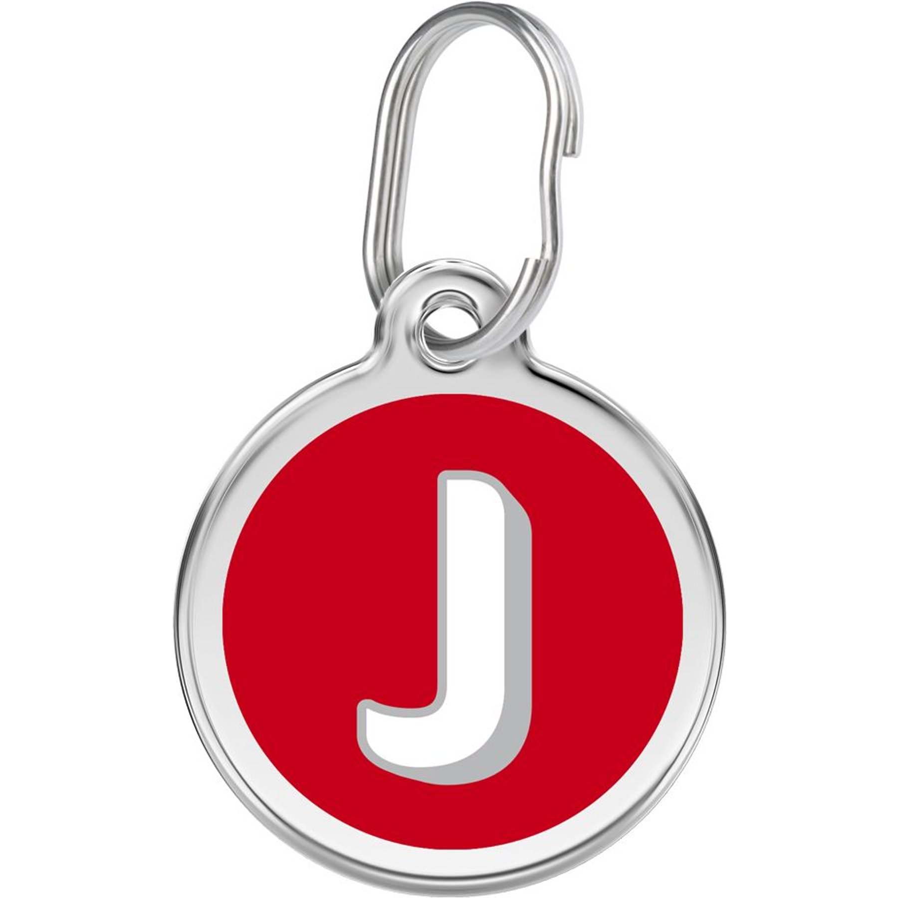 Red Dingo Alphabet Stainless Steel Personalized Dog & Cat ID Tag, Letter J, Large