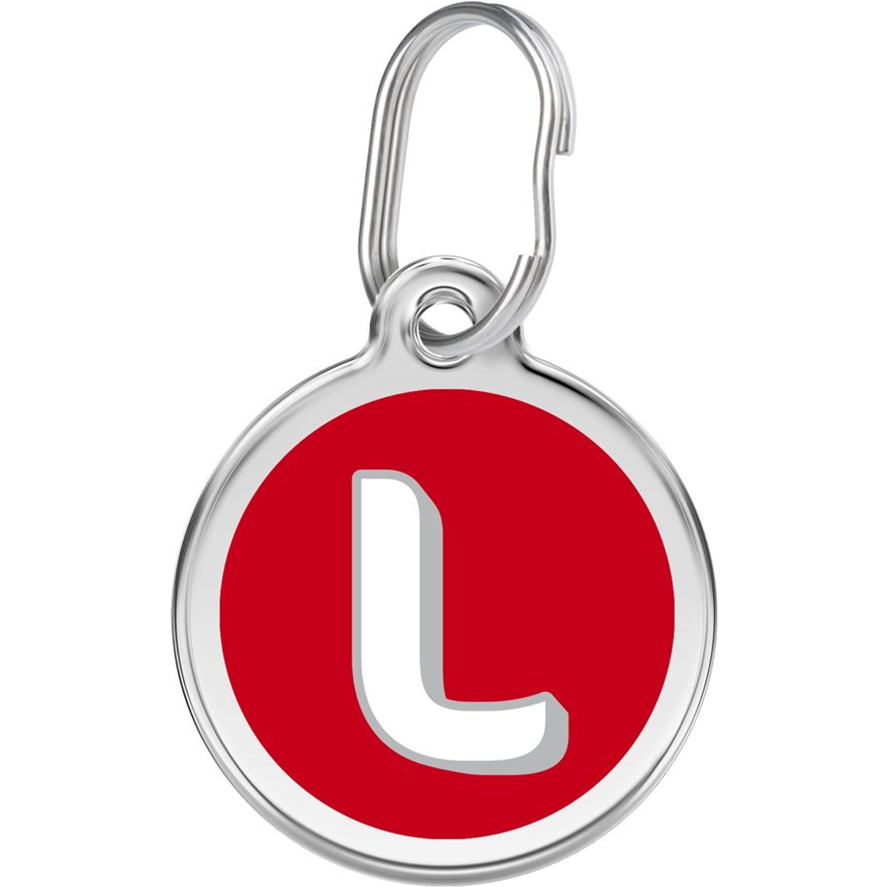 Red Dingo Alphabet Stainless Steel Personalized Dog & Cat ID Tag, Letter L, Small