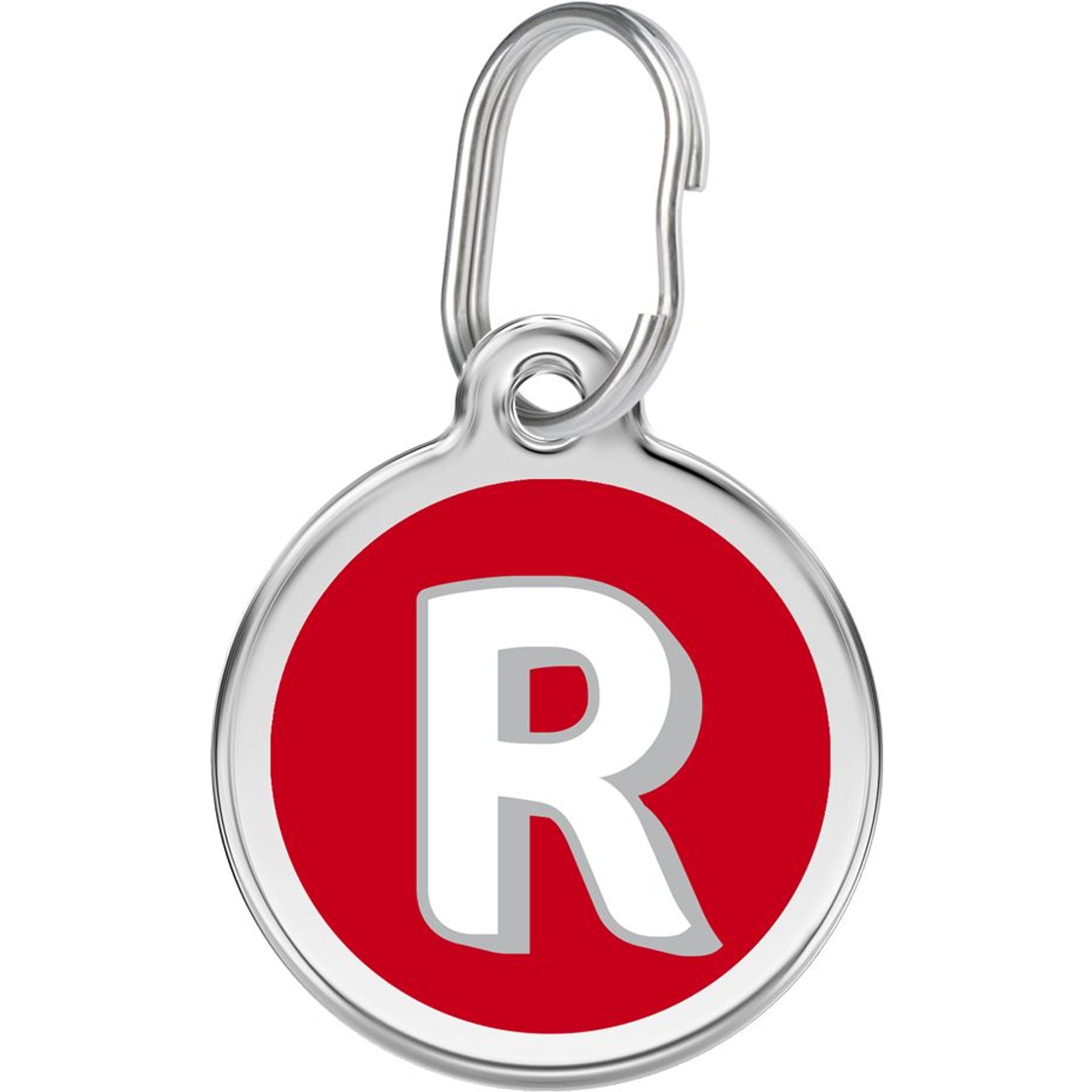 Red Dingo Alphabet Stainless Steel Personalized Dog & Cat ID Tag, Letter R, Medium