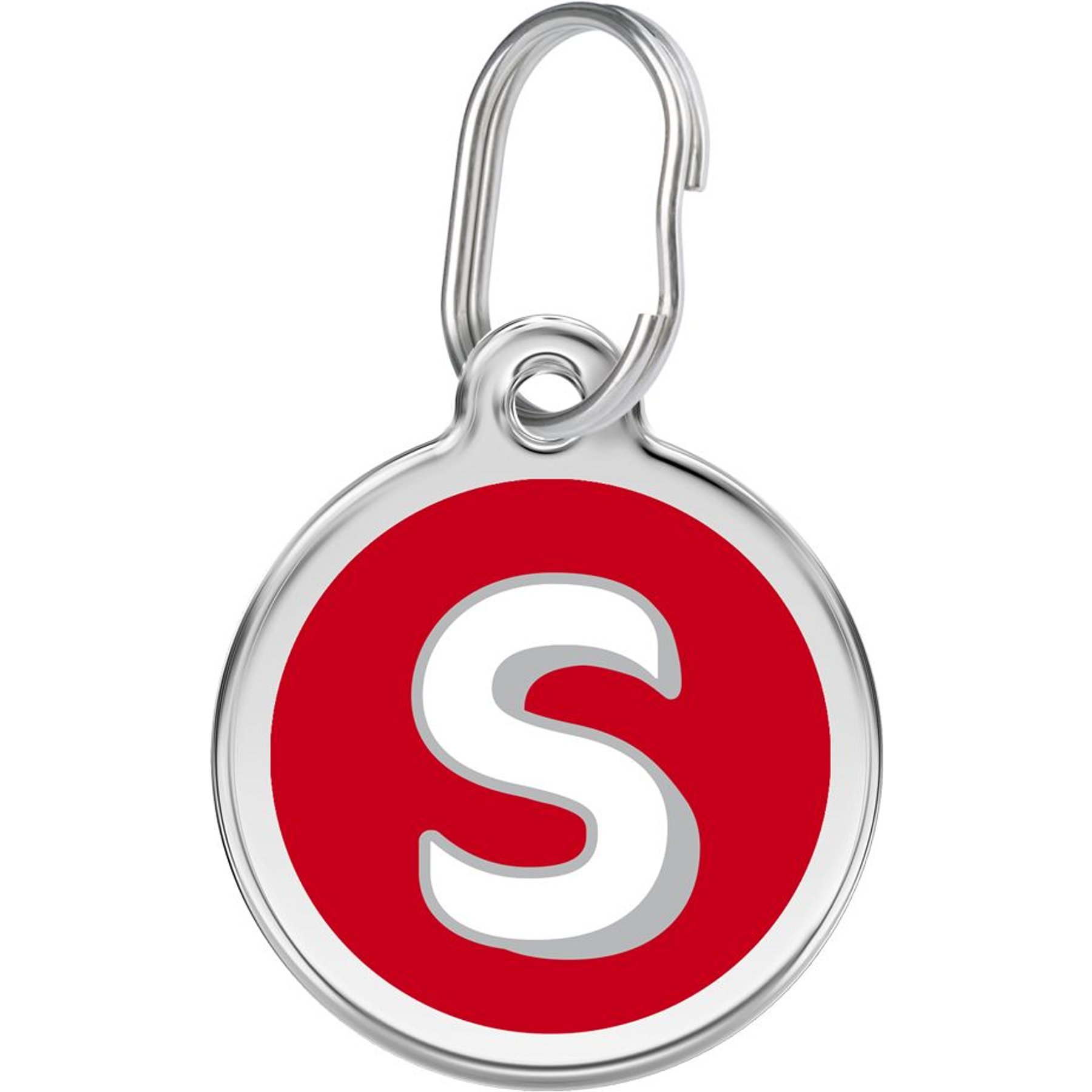 Red Dingo Alphabet Stainless Steel Personalized Dog & Cat ID Tag, Letter S, Large
